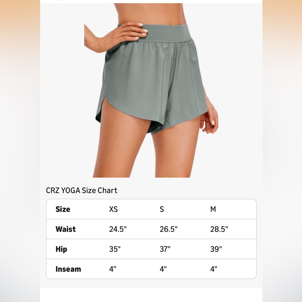 CRZ YOGA Women's Athletic Shorts in Gray
